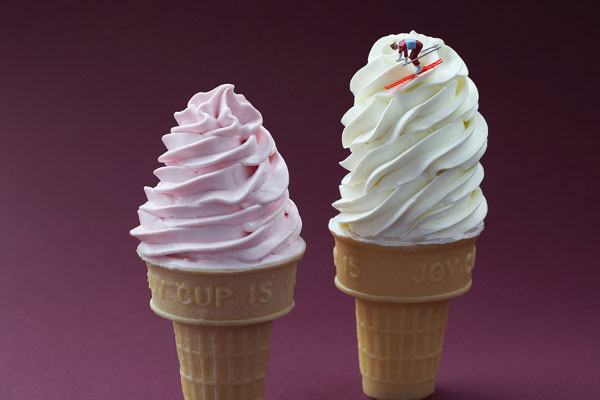 Christopher Boffoli, "Soft Serve Skiers,"  acrylic-dibond mounted photograph, 24 x 36 inches, (also available: 12 x 18, 32 x 48, 48 x 72)