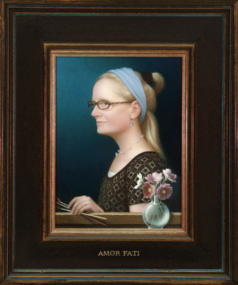 Koo Schadler, "Self Portrait, Amor Fati," 2016, egg tempera on true gesso panel, 12 x 9 inches, $5,800