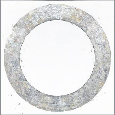 Takefumi Hori, "Circle No. 191," 2022, acrylic, gold leaf, white-gold leaf, and metal leaf on canvas, 36 x 36 inches, $7,000