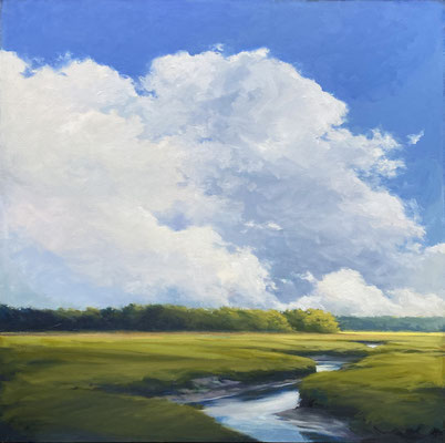 Margaret Gerding, "White Cloud I," 2022, oil on canvas, 40 x 40 inches, $7,500