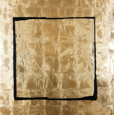 Joel Grossman, "Approximate Mathematics #10," 2019, oil and gold-leaf on canvas, 40 x 40 inches, $6,000