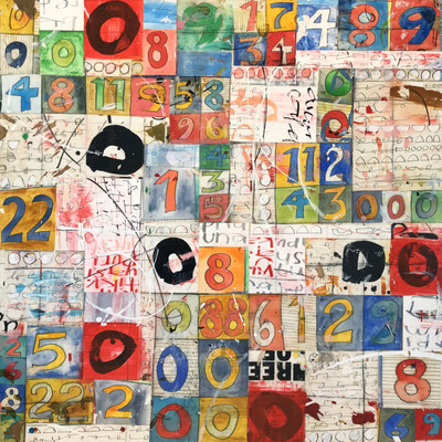 Laura Wait, "Summer  Session," 2021, acrylic on Baltic Birch, 40 x 40 inches - SOLD
