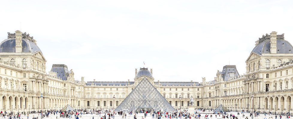 Joshua Jensen-Nagle, "The Louvre with You," archival inkjet print face-mounted to Plexiglass, 24 x 60" (also available: 30 x 74, 36 x 88, 43 x 105)