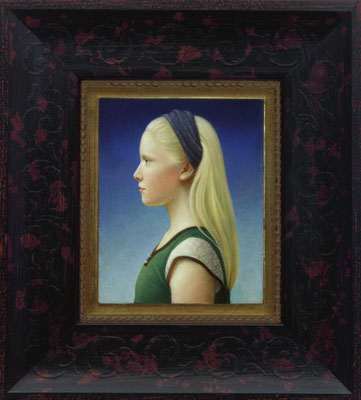 Koo Schadler, "Lily at 13," 2005, egg tempera on true gesso panel finished with oil, 4.75 x 3.75 inches, $1,800