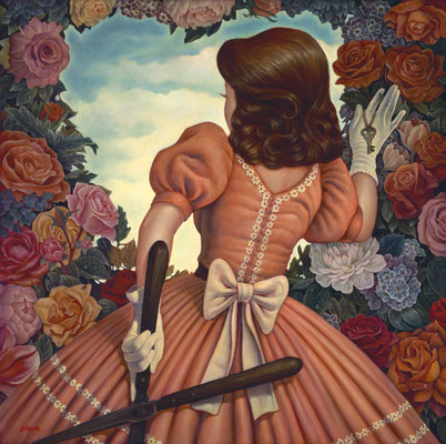 Danny Galieote, "The Secret Garden," 2017, oil on canvas, 40 x 40 inches, SOLD