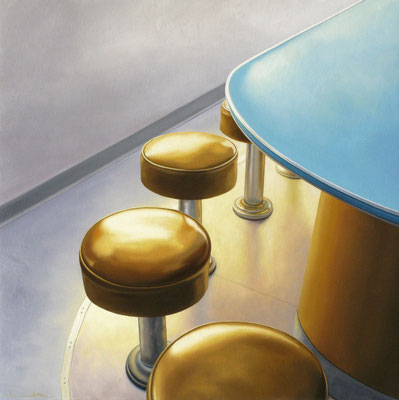 Matt Condron, "Fields Diner," 2012, oil on canvas on panel, 25 x 25 inches, $4,200
