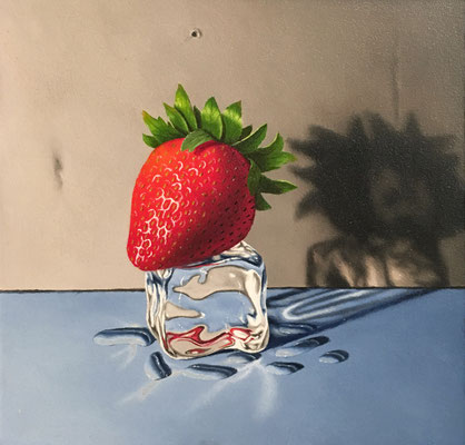 Otto Duecker, "Strawberry Skater 1," 2016, oil on panel, 6.5 x 6.5 inches, contact for price