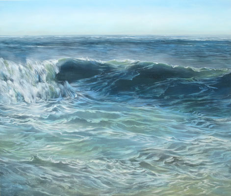 Teri Malo, "Blue Cursives," 2019, oil on panel, 34 x 40 inches, $6,300
