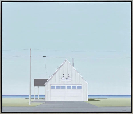 F.Lipari, "Frank's Marine," 2021, acrylic and watercolor pencil on canvas, 40 x 48 inches - SOLD