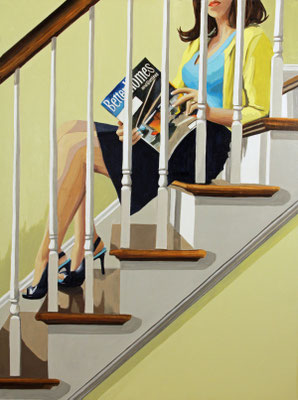 Leslie Graff, "Looking Through," 2020, acrylic on canvas, 40 x 30 inches - SOLD