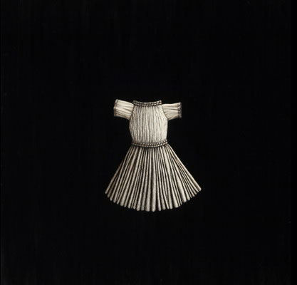 Matt Duffin, "Dress 1," 2018, encaustic on panel, 16 x 16 inches, SOLD