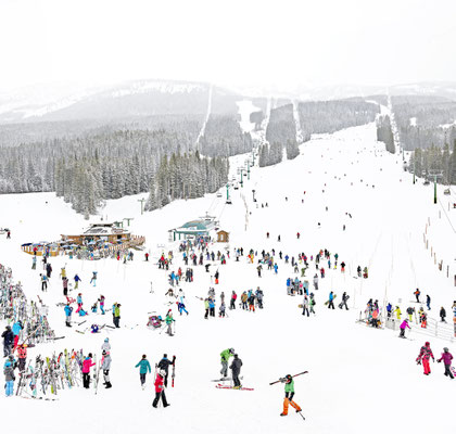 Joshua Jensen-Nagle, "Snow Day (Lake Louise, Canada,)" archival inkjet print face-mounted to Plexiglass, available in: 30x31.5", 41x43", 55x58"