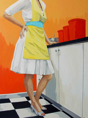 Leslie Graff, "About to Mix Things Up," 2020, acrylic on canvas, 40 x 30 inches, $6,000