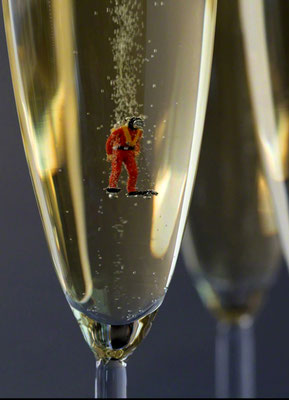 Christopher Boffoli, "Champagne Scuba," acrylic-dibond mounted photograph, 36 x 24 inches (also available: 18 x 12, 48 x 32)