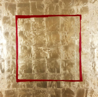 Joel Grossman, "Approximate Mathematics #12," 2019, oil and gold-leaf on canvas, 40 x 40 inches, $6,000