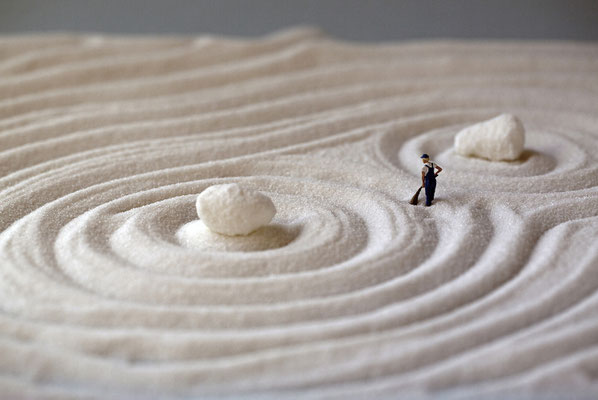 Christopher Boffoli, "Sugar Zen Garden," acrylic-dibond mounted photograph, 12 x 18 inches, (also available: 24 x 36, 32 x 48, 48 x 72)