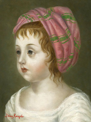 Fatima Ronquillo, "Beatrice," 2016, oil on panel, 8 x 6 inches - SOLD