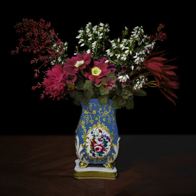 T.M. Glass, "Red and White Bouquet in a Sevres Vessel," archival pigment print on hand-made Italian rag paper, available in 30 x 30 inches, 42 x 42", 52 x 52", and 58 x 58", contact for price