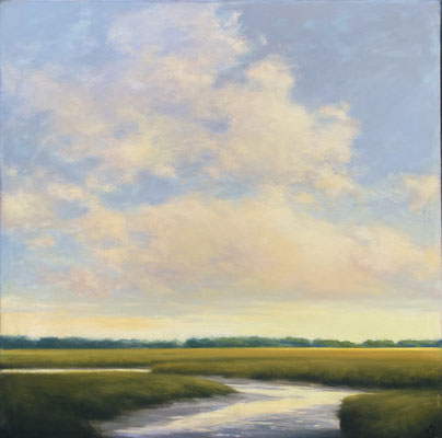 Margaret Gerding, "Lemon Horizon," 2022, oil on canvas, 40 x 40 inches, $7,500