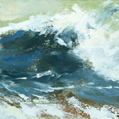 Teri Malo, "Watching the Waves Roll In #223," 2019, oil on paper, 7 x 7 inches (17 x 17 inches framed), $1,650