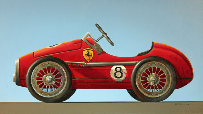 Wendy Chidester, "Ferrari No. 8," 2020, oil on canvas, 27 x 48 inches - SOLD