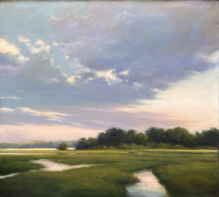 Margaret Gerding, "Moment of Pink," 2022, oil on canvas, 36 x 40 inches - SOLD