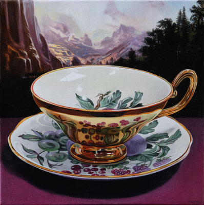 Sherrie Wolf, "Teacup 3," 2019, oil on linen, 12 x 12 inches, SOLD