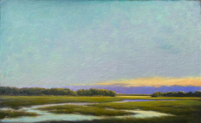 Margaret Gerding, "September Light," 2021, oil on panel, 36 x 60 inches, $9,500