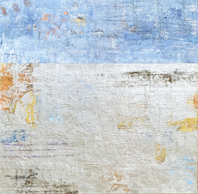 Takefumi Hori, "Silver and Color No. 63," 2021, acrylic, gold leaf, white-gold leaf, and metal leaf on canvas, 36 x 36 inches, $6,600