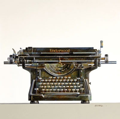 Wendy Chidester, "Underwood Typewriter," 2021, oil on canvas, 24 x 24 inches - SOLD
