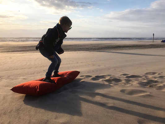 ... Michel, mit Bedacht auf dem Surfbrett stehen - so hat er sich gefühlt