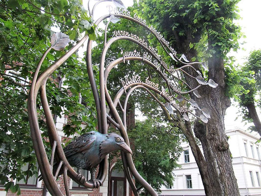 Skulptur zur Hymne Liepaja`s: "Wo der Wind geboren ist" 