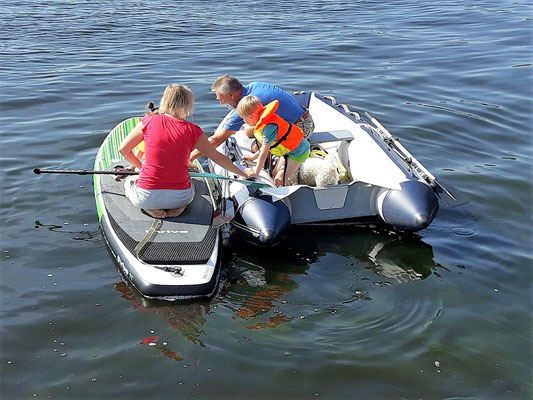 Stand up paddling mit den Kids ...