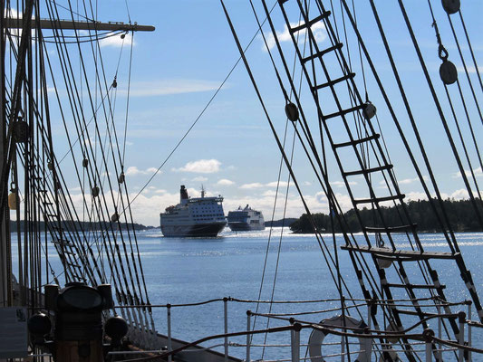 Heute ein Museumsschiff im Hafen von Mariehamn