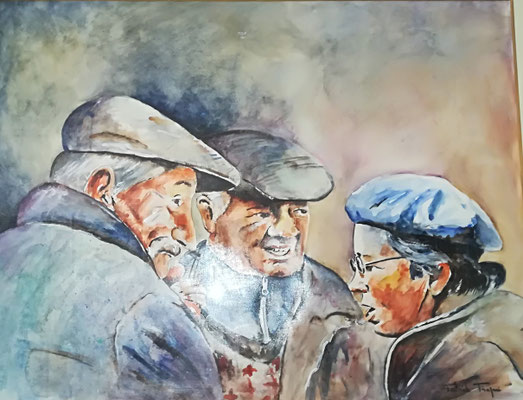 DISCUSSION. AQUARELLE 66 X 81