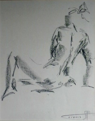 Ohne Titel, Graphitstift auf Papier, 2013. 