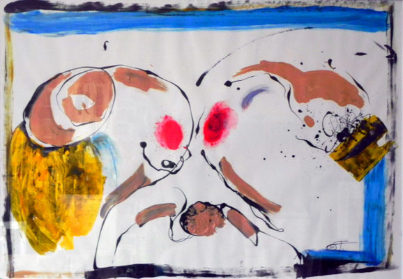 "Liberation", Gouache auf Papier, 70x100 cm, 2011. 