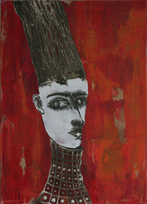 Maskerade, 50 x 70 cm Mixed Media auf Textil