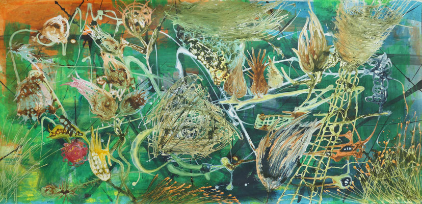 o. T. , 150 x 75 cm, Mixed Media auf Papier