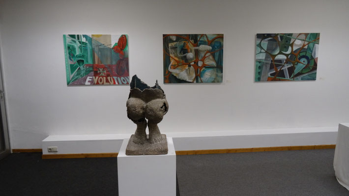 MODELLVERSUCH Ausstellung Bilder Gabriele Sehn u. Skulpturen v. Susan Geel in der Galerie auf Zeit