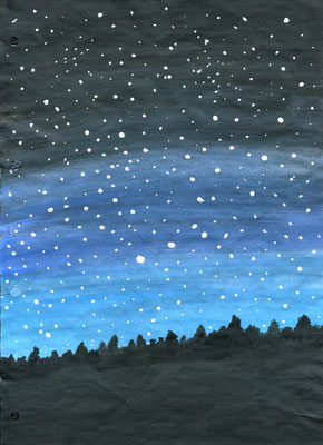 Nachthimmel, Aquarell,2017, 21x28 cm, 10 €