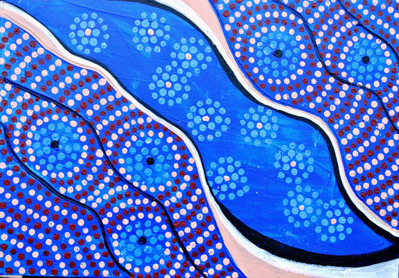 Blau, Dot-painting, Acryl, Keilrahmen, 50x70cm, 40 €