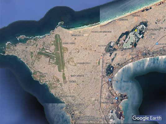 Ort Sichtung Nestling, Dakar, Senegal, Quelle Screenshot: Google Earth