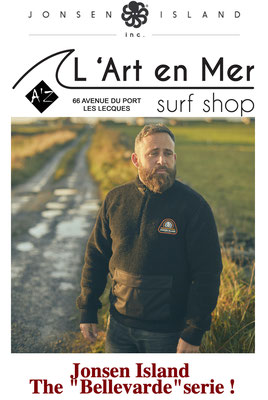 L'Art en Mer Surf Shop Les Lecques Jonsen Island Winter jacket-bellevarde-label-cut-black