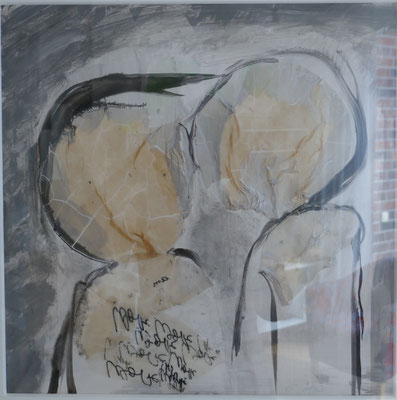 Worte, 35x35 cm, Reispapier auf Pappe, 2006