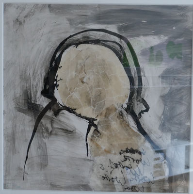 ohne Worte, 35x35 cm, Reispapier auf Pappe, 2006