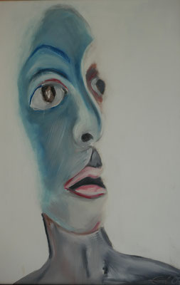 Prager Kopf blau, 40x70 cm, Öl auf Leinwand, 2006