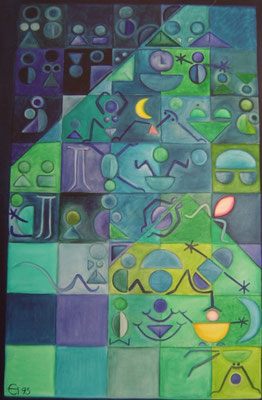 Reines Pigment, Öl auf Leinwand, 60x90, 1993