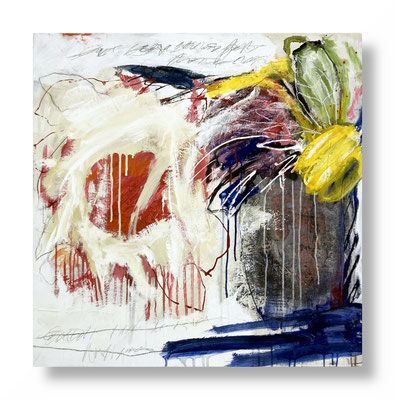 Stillleben Nr. 20, mixed media auf 80 x 80cm Leinwand