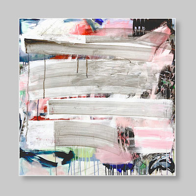 Alexa - open the shutters!  2023,  mixed media auf 80 x 80cm Leinwand